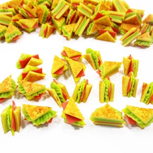 Sandwich Toast Miniatures Bread Bakery Dollhouse Food Lot 20 Supply Charms Dollhouse Accessories Miniature Food 10115