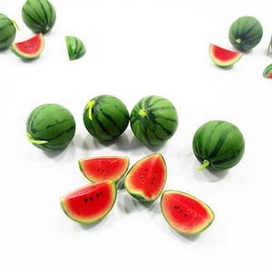 8 Miniature Watermelon 1:6 Handmade Dollhouse Fruit Miniature Food Accessory Dollhouse Fruit Supply Miniature Fruit Charms Mini Fruit 15529