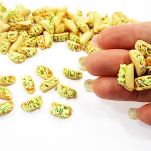 Lote de 100 miniaturas de tacos de arcilla para casa de muñecas (1/12), venta al por mayor: accesorios de comida mexicana