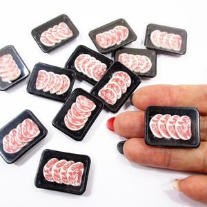 Dollhouse Miniature Clay Steak Pork Meat Slices: Supermarket Food Pack