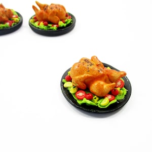 Dollhouse Miniatures Christmas Food Roast Turkey Chicken Thanksgiving 16187