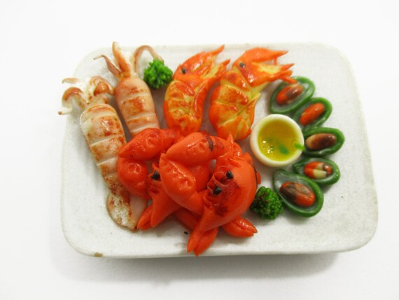 Barbie Food Lovely Mixed 5 Assorted Dollhouse Miniature Seafood,Tiny Food