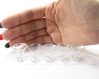 1:12 Miniature Diorama Acrylic Cocktail Glasses Ice Cream Cup Dollhouse Dessert Roombox Party