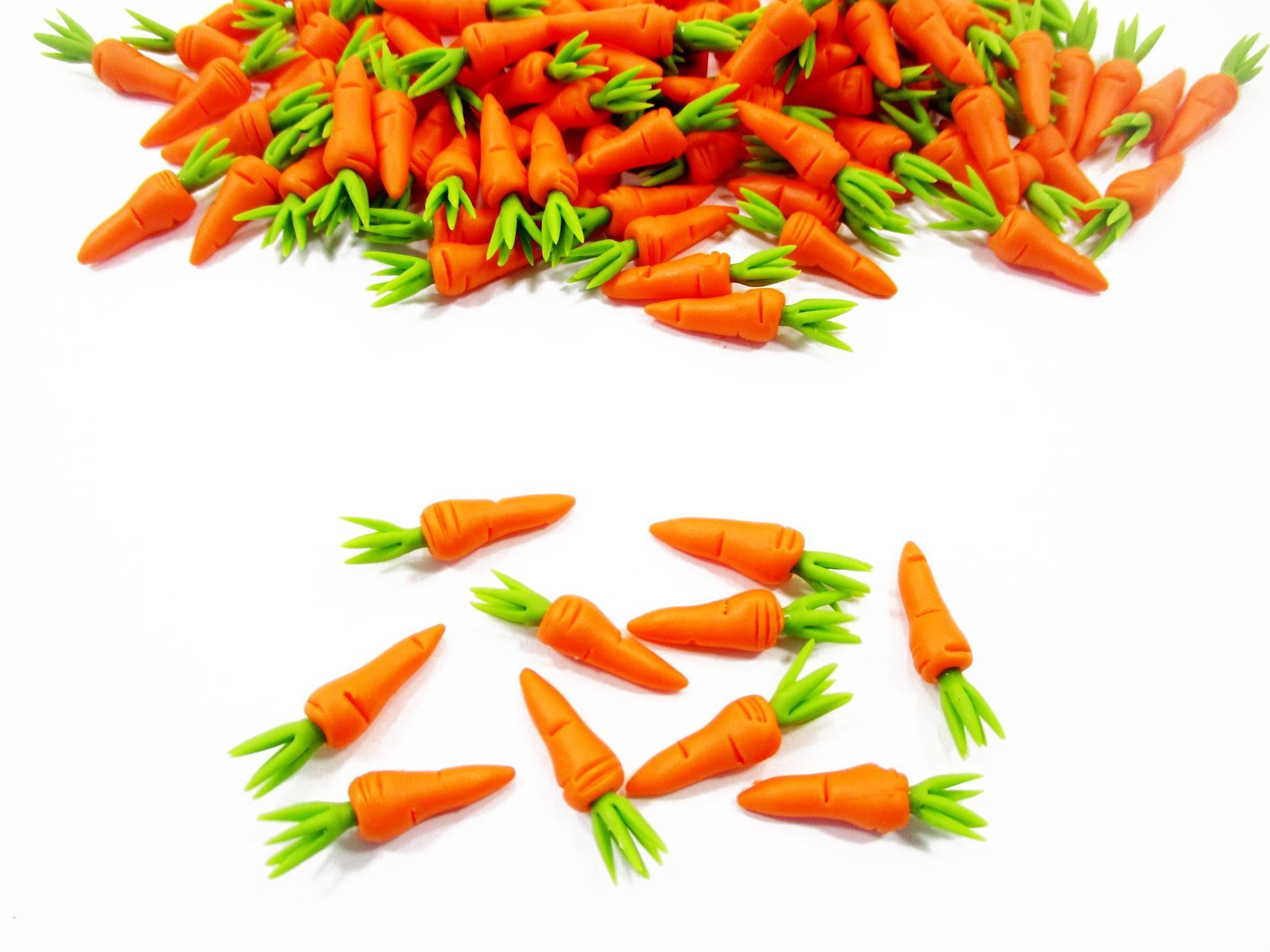 Lot 50 Clay Dollhouse 1/12 Carrots: Miniature Food, Easter 
