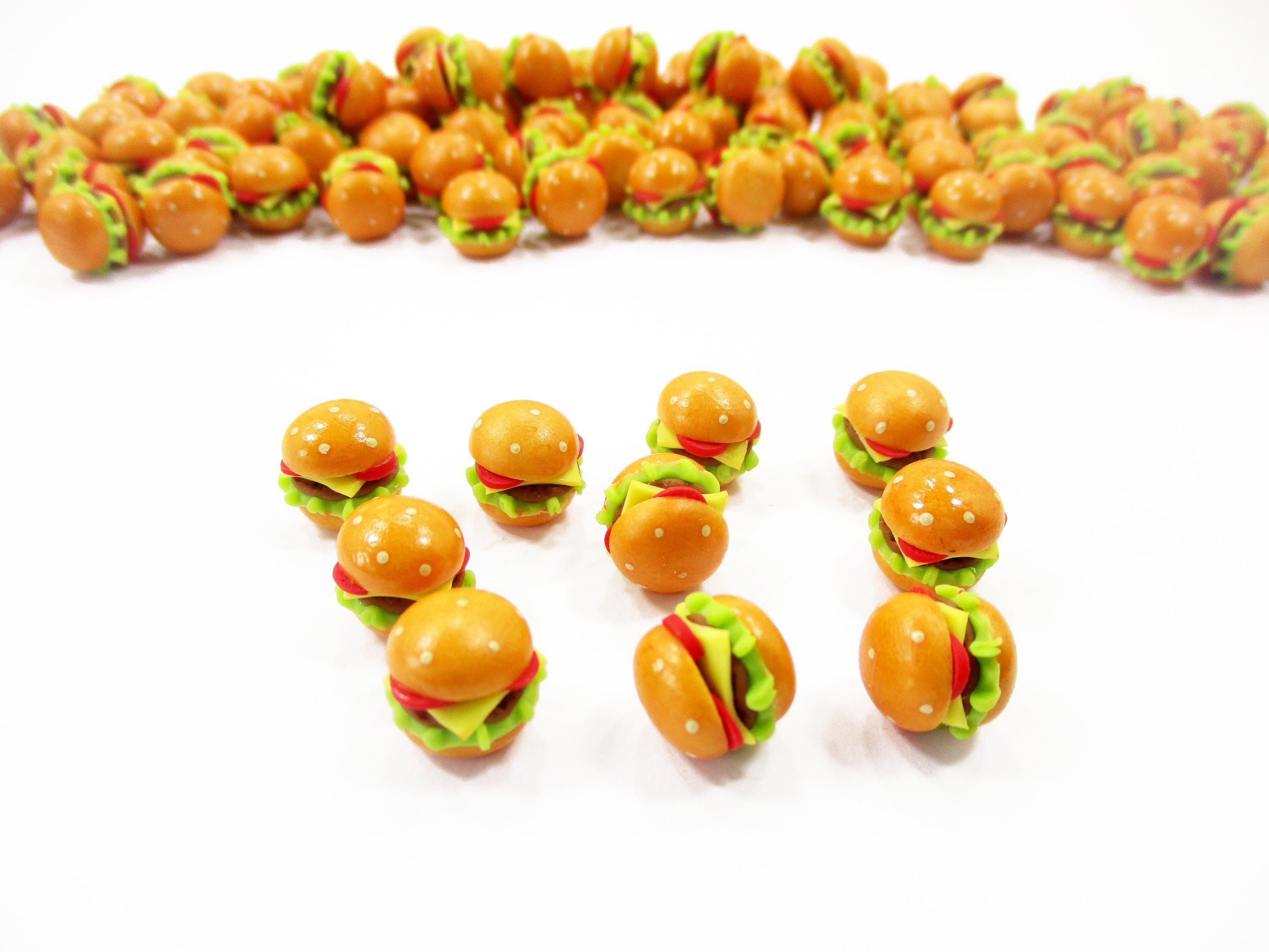 Panini Per Hamburger In Miniatura 1:12 &ndash; Lotto Da 100 Pezzi In Creta Fatti A Mano Per Bambole E Case Delle Bambole