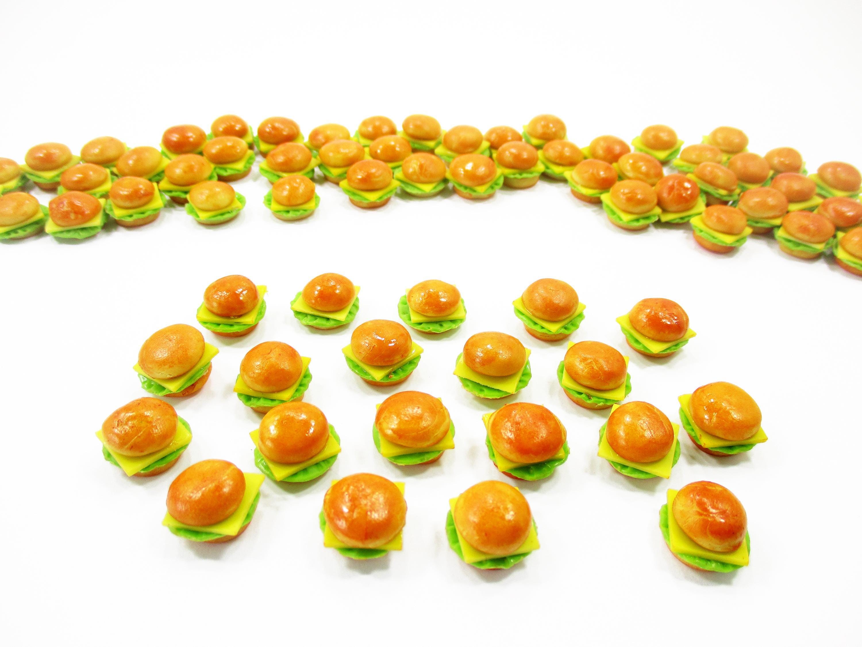 Miniatures Cheeseburgers 1:12 En Argile Polymère - Lot De 20, Fait Main - Pour Maison De Poupée