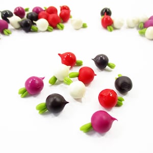Lot 10 Clay Miniature 1/12 Beet Root Vegetable Charms: Dollhouse Kitchen Food,