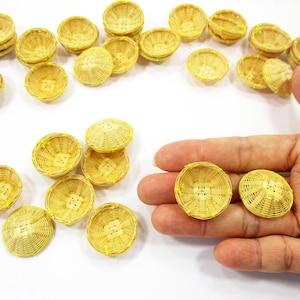 1:12 Wholesale Miniature Round Wicker Tray Basket Set, Dollhouse Kitchen Fruit Market Display