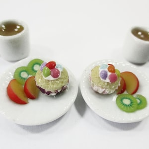 Dollhouse Food 2 Coffee Cup Miniature Cupcake Dollhouse Dessert Miniature Bakery Dollhouse Food Miniature Accessories Miniature Supply 16306