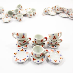1:6 Dollhouse Miniature Ceramic 6/12 Paint Coffee Set 16784