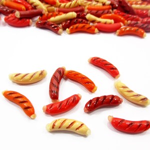 Lot 10 Miniatur 1/12 Ton Wurst: Puppenstube Essen Zubehör Küche Deko
