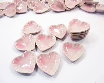 Plato de cerámica en miniatura para casa de muñecas, 12 unidades, 3 cm, color rosa, para cocina, 5387