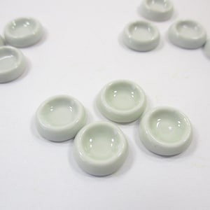 4x13mm Set White Pet Food Bowl Plate Dollhouse Miniature Animal Supply 12801