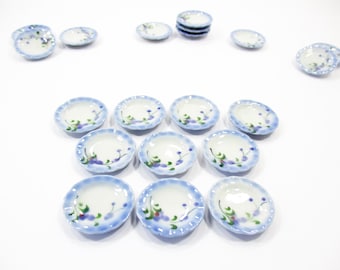 10x25mm Orchid Flower Paint Plate Dish Dollhouse Miniature Ceramic Supply 12808