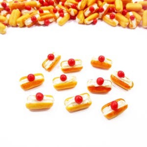 Lot 10 Miniature Französische Eclairs: Ton 1/12 Puppenhaus Brot Bäckerei Food