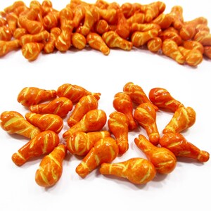 Lot 20 Miniature 1/12 Clay Fried Chicken Drumsticks: Dollhouse Food Charms Supply