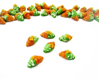 Miniature Matcha Green Tea 6 Croissant, 1:12 Dollhouse Bakery Food