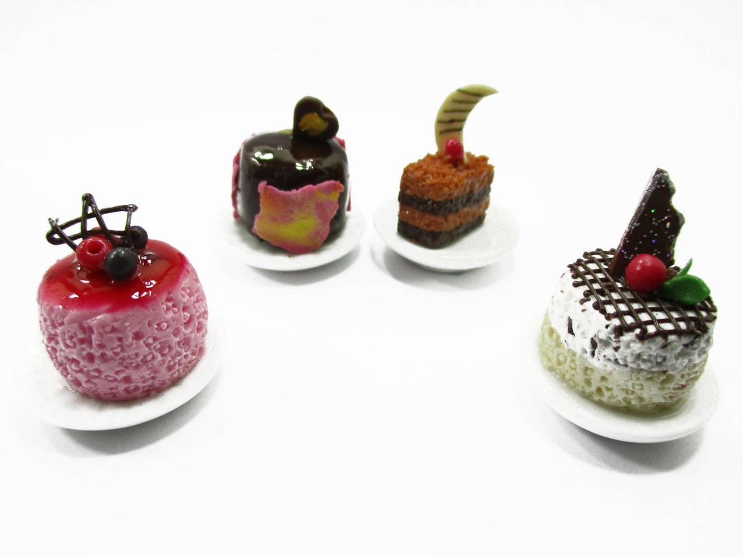 Dolls House Miniatures Food 1:12 Mini Luxury Cake Dessert Ceramic 4 ...