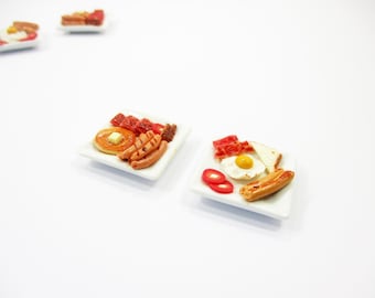 Dollhouse Miniature Food 2 Breakfast Butter Pancake On Plate Supply Charms 13679