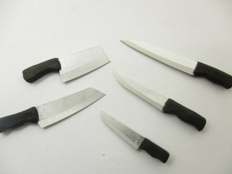 5 Assorted Meat Fruit Cleaver Knife Dollhouse Miniatures Etsy