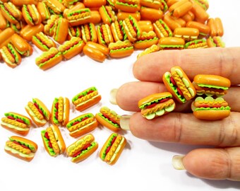 BRDXOOL – Lot De 50 Accessoires Miniatures Alimentaires Pour Maison De Poupée – Pain, Hamburger, Hot-dog, Pâtisserie
