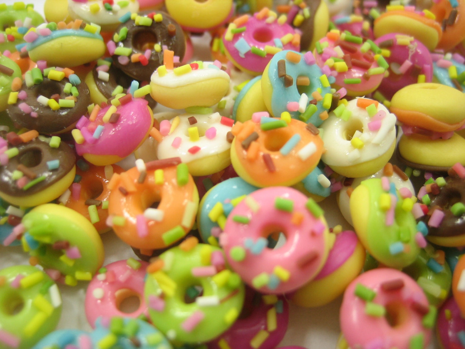 20 Loose Chocolate Donuts Dollhouse Miniatures Food  Bakery Deco 
