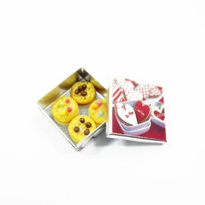 1:12 Miniature Dose Box Puppenhaus Essen Miniature Cookie 1:12 Miniatur Puppenhaus Valentinstag Nachtisch süss im Puppenhaus 13385