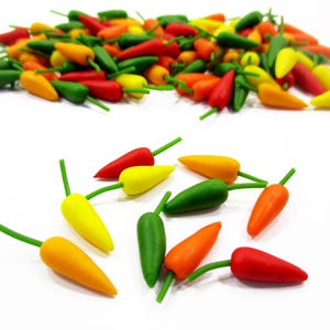 1:12 Miniature Lot 10 Chili Pepper Loose Food Dollhouse Vegetable Dollhouse Supply Miniature Food Dollhouse Accessory Miniature Supply 14683