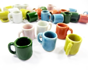 6 Mixed Color Ceramic Coffee Tea Mug Coffee Dollhouse Miniature Supply #L 12787