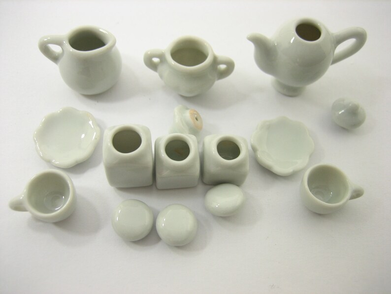 10 Green & Red Spot Paint Ceramic Tea Coffee Mug Cup Dollhouse...