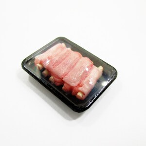 Dollhouse Miniature Food Raw Pork Ribs Meat Supermarket Food Pack Tray Dollhouse Accessories Miniature Accessories Supply Charms 16720