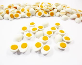 Dollhouse Food Lot 20 Half Boiled Egg Mini Breakfast Supply Charms Miniature Food Accessories Dollhouse Accessories Miniature Food 15526