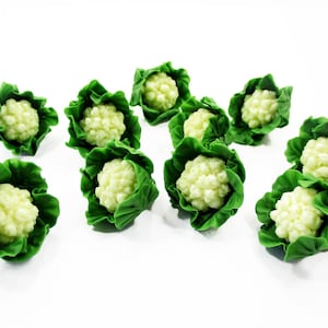 10 Miniature 1:6 Cauliflower Doll Vegetable Miniature Food Kitchen Cooking Accessory Tiny Doll Miniature Food Charms Jewelry Supply 15922