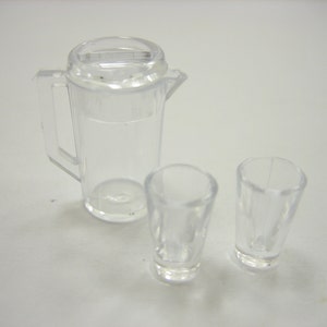 Dollhouse Miniature  1 Jug/ 2 Cup Plastic Beverage Supply Accessories Drink 12452