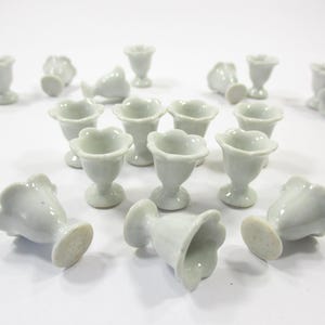 10x15 mm White Ceramic Ice Cream Cups Dollhouse Miniatures Supply 12440