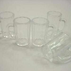 Dollhouse Miniatures 5 Beer Cup Plastic Beverage Supply Accessories Mug 12453