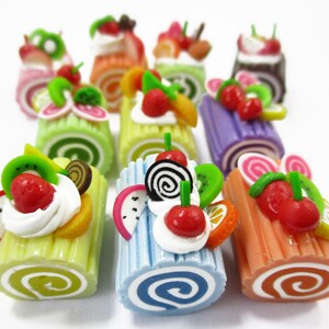 Puppenhaus Miniatur Essen 10 Obst Süß Roll Kuchen Backen Backstube 16498