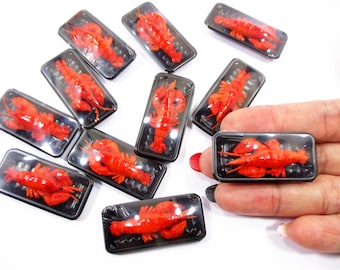 1/12 Dollhouse Miniature: Clay Lobster Tray - Seafood Supermarket Pack Decoration