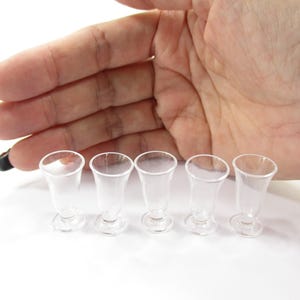 1:6 Miniature Clear Acrylic Wine Goblet, Play Scale Fashion Doll Dessert Sundae Water Glass