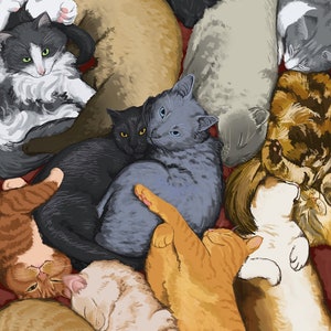 Cuddly Cats Dakimakura Body Pillow Pillowcase Kitties Snuggling