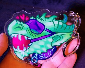 Slut Dragon Bondage Acrylic Charm Keychain