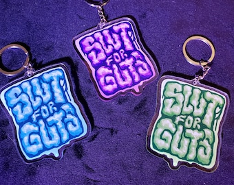 Slut for Guts Acrylic Charm Keychain Double-Sided