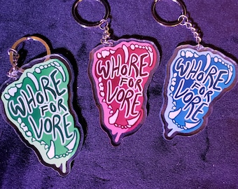 Whore for Vore Acrylic Charm Keychain Double-Sided