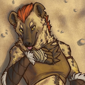 Hyena Woman Dakimakura Body Pillow Case Gnoll Fantasy Character