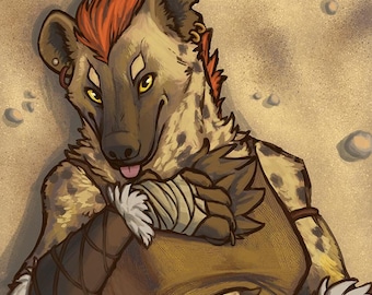 Hyena Woman Dakimakura Body Pillow Case Gnoll Fantasy Character