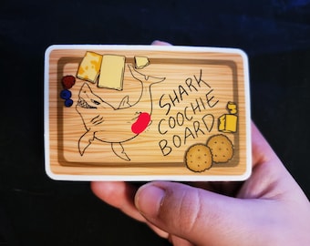 Shark Coochie Board 4" Sticker (Mature)