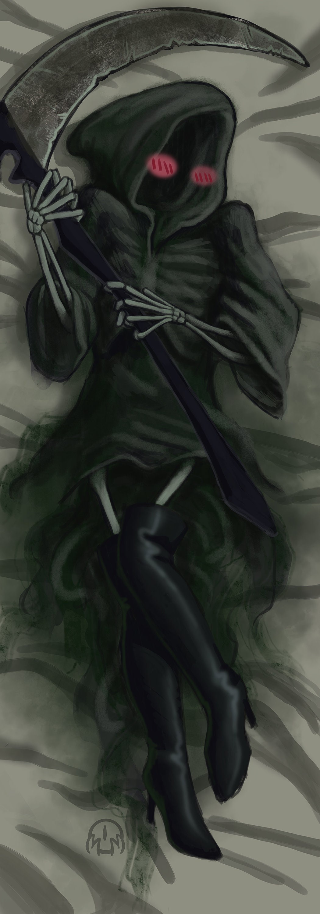 Grim Reaper Body Pillow Case Dakimakura Death Blushing -  Norway