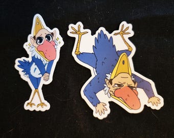 Old Man Heron 3" Stickers