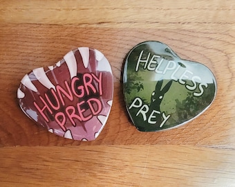 Primal or Vore Buttons - Hungry Pred and Helpless Prey