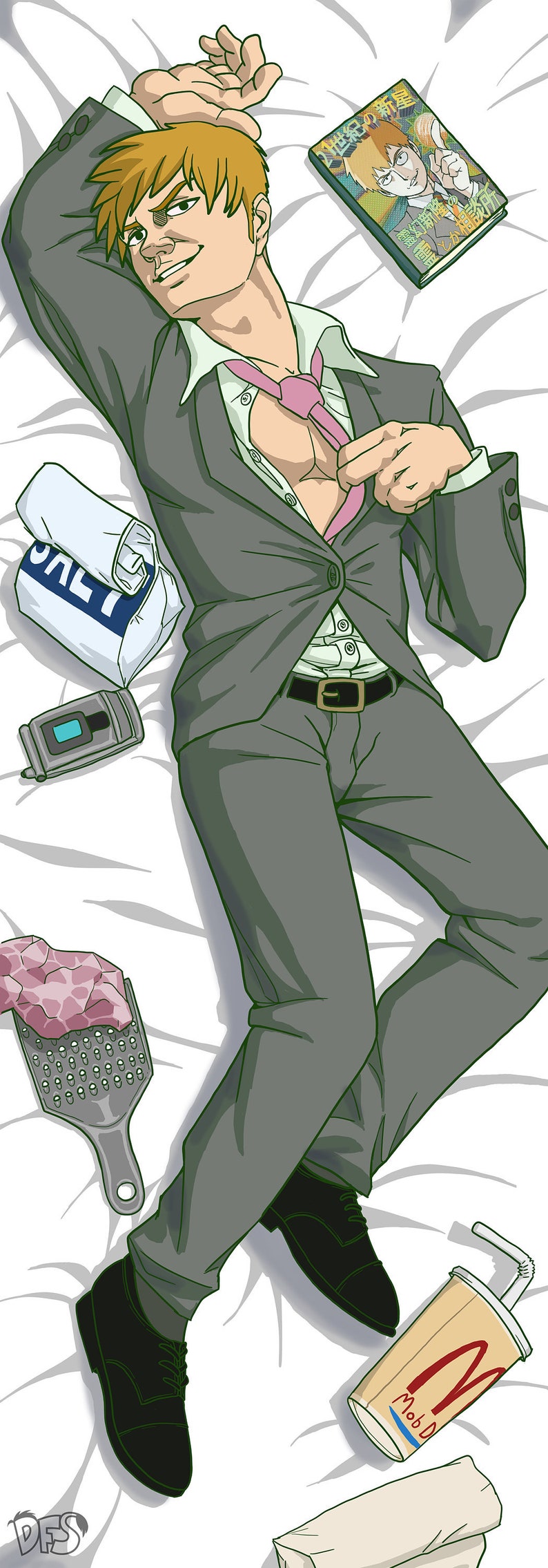 Reigen Arataka Dakimakura Body Pillow Pillowcase Mob Psycho | Etsy